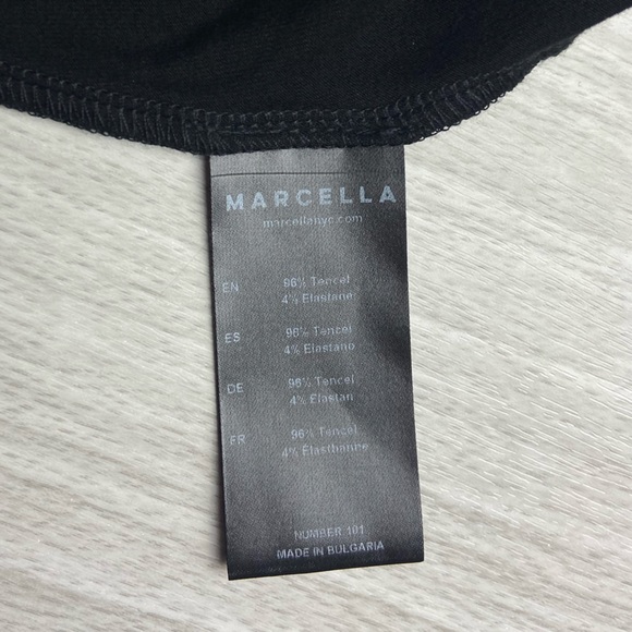 Marcella NYC Laurel Gown Dress Asymmetrical European Stretch Jersey XL Black - Picture 13 of 13